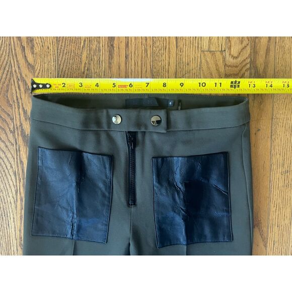 L.A.M.B Gwen Stefani Green Black Pocket Bootcut Pants Trousers  Women's Size 0 - Picture 7 of 10